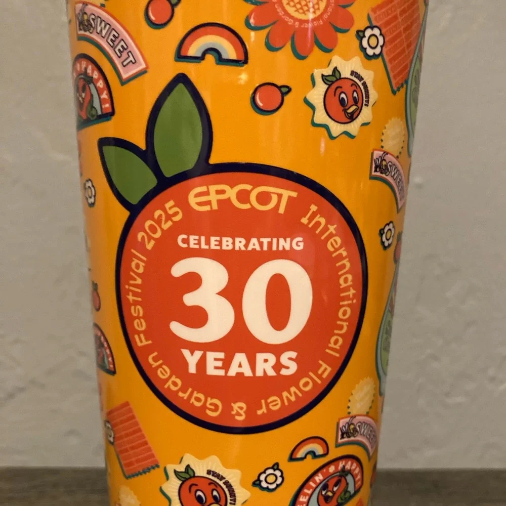 Epcot International Flower and Garden Orange Bird Corkcicle Water Bottle - Picture 5 of 11